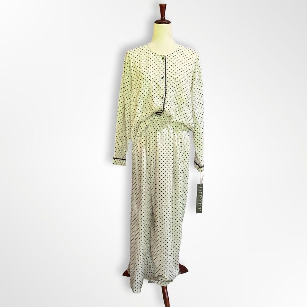 Prima Donna, VTG 90s NWT Black & White Dot Sleep Set, S Loungewear Pajama